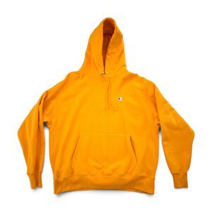 Champion Reverse Weave Pullover Hoodie Men's XL Gold Heavyweight Sweatshirt Logo